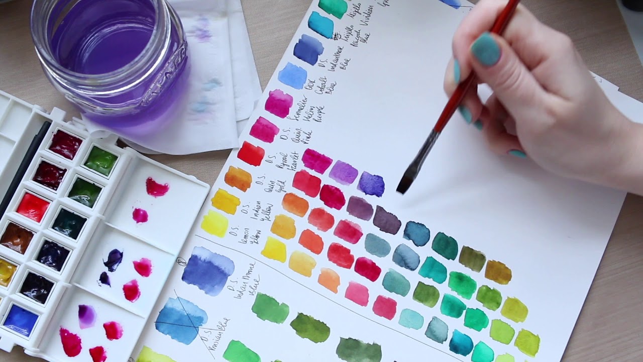 Portable Painter 12 Watercolours Palette PART 2/3 | Colour Mixing Chart