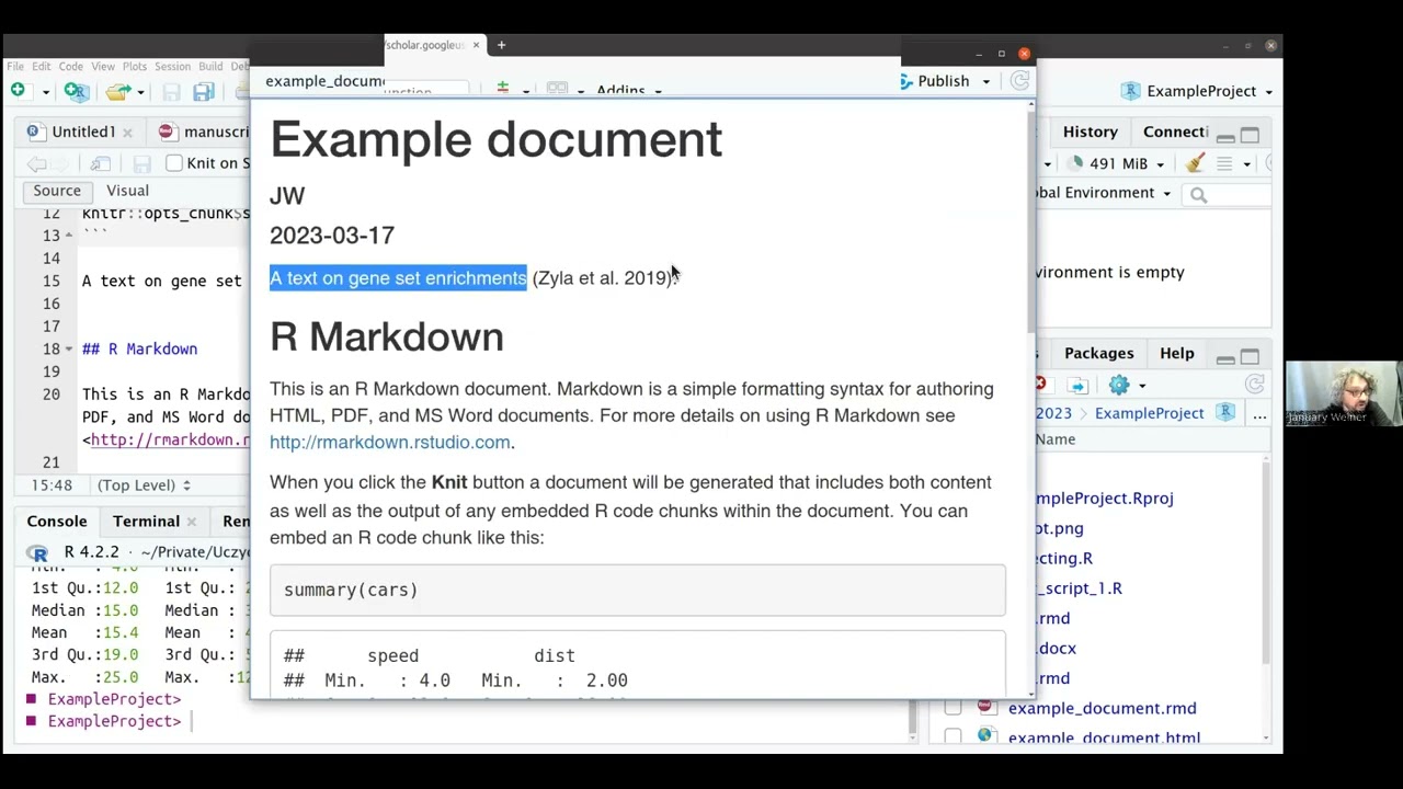 Including bibliography in your rmarkdown
