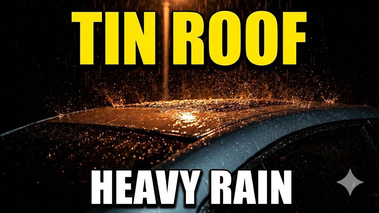 Rain Sounds for Sleeping (Tin Roof Style) 🌧️ Car Roof Rain