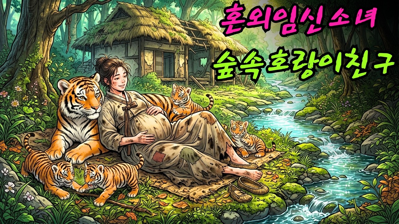 혼외 임신을 한 소녀는 쫓겨나 숲으로 도망쳤고, 그곳에서 호랑이 무리와 친해졌다.| 야담 | 야사 | 전설 | 민담 | 설화 | 옛날이야기 l 오디오북