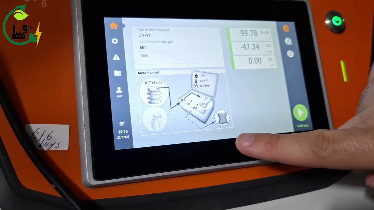 GIS SF6 Gas Testing using Dilo Mirror Analyzer | Moisture (dew point) , Purity % of SF₆ gas & SO₂
