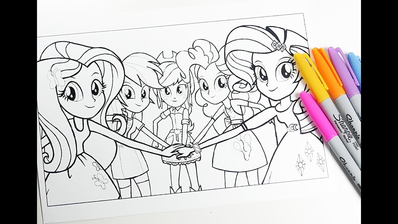 My little pony Equestria girls coloring for kids MLP coloring pages