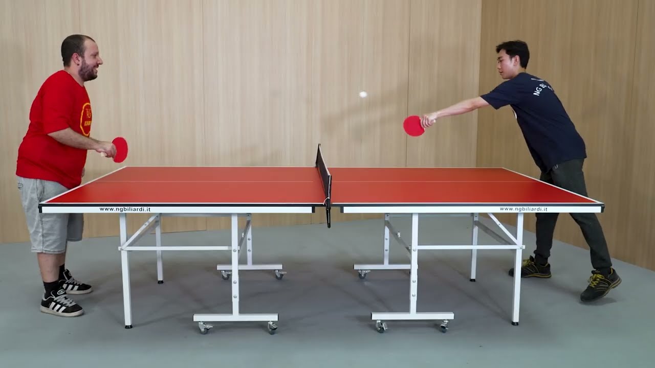 Ping Pong Red Ranking da Interno – Tavolo Pieghevole Regolamentare con Ruote - NG Biliardi