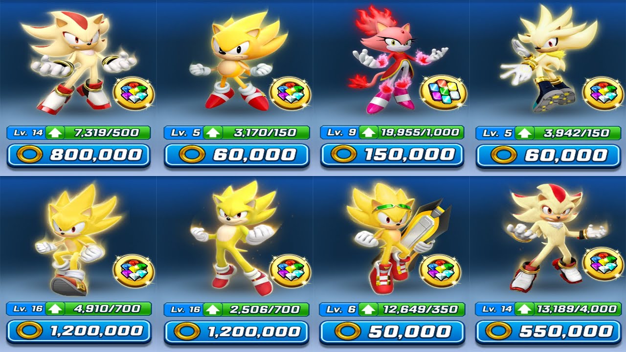 Sonic Forces: Burning Blaze + All Super Characters ( Shadow, Classic, Silver, Movie, Extreme)