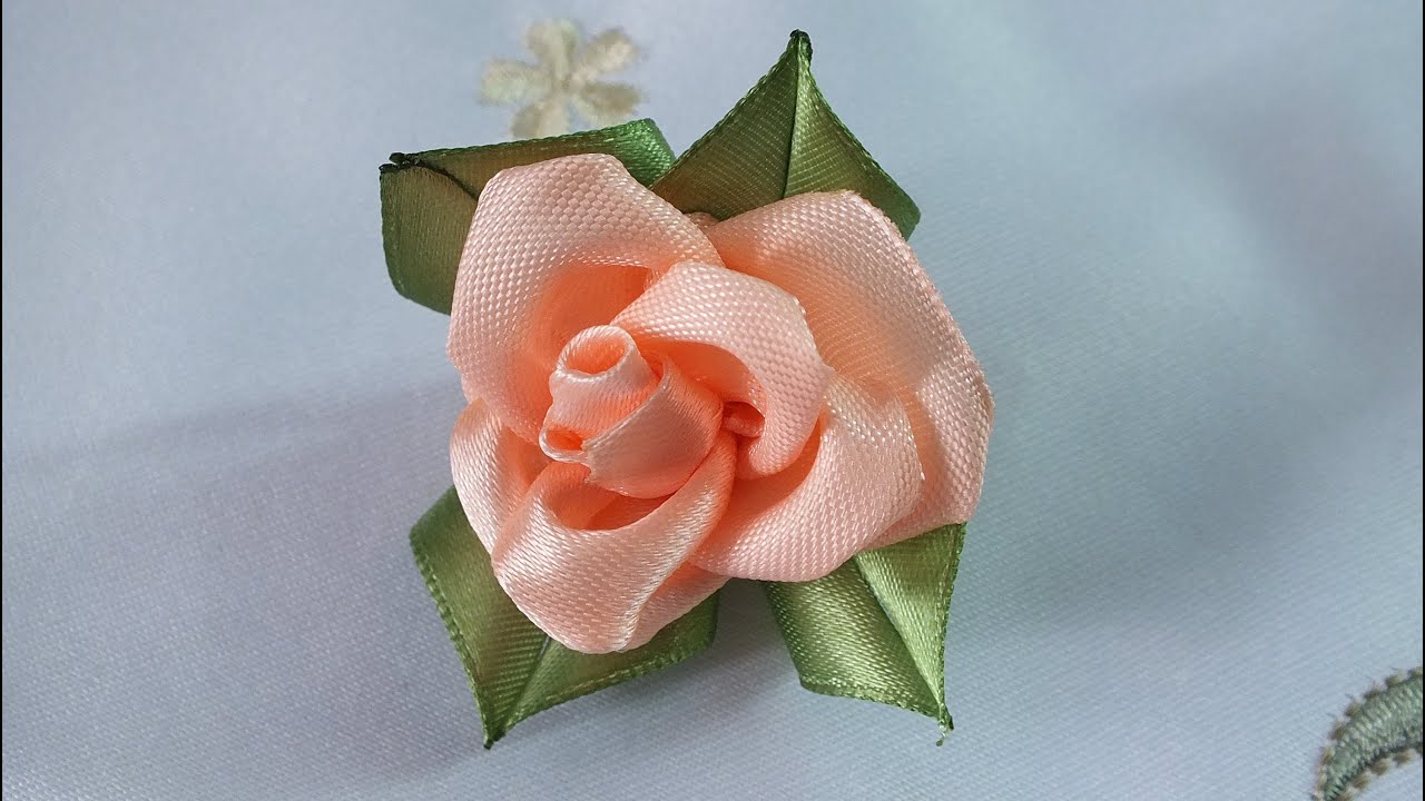 Цветы из атласных лент Роза просто быстро красиво