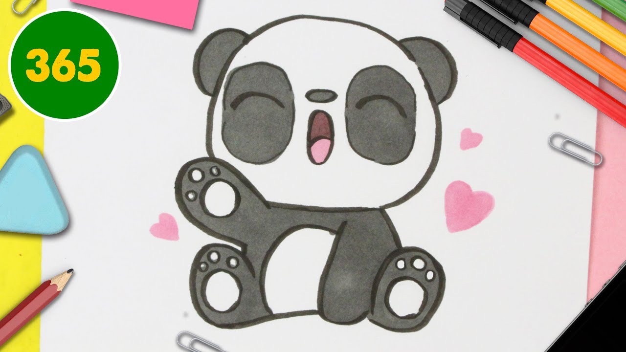 COME DISEGNARE Orso Panda Kawaii - come disegnare animali