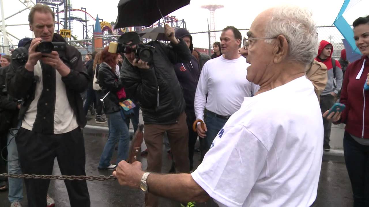 Coney Island strongmen pull off daring feats of force