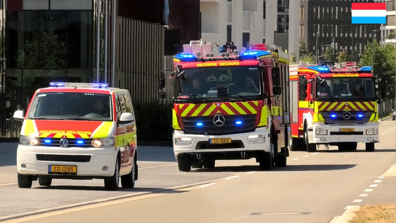 [03/08/2022] Pompiers, RTW et LUX CGDIS & Police en urgence à ville de Luxembourg