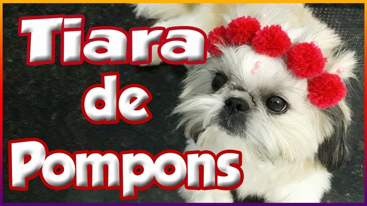 Penteado - Tiara de pompons, super f&aacute;cil de fazer!!