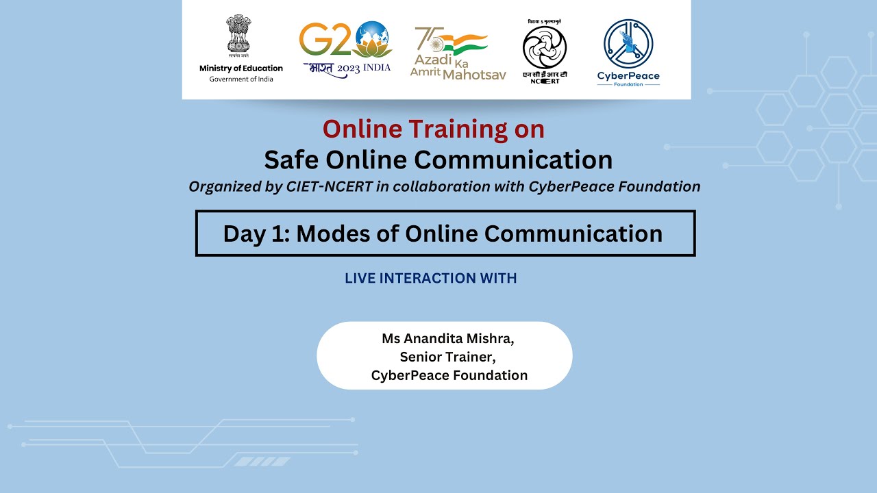Online Training on Safe Online Communication Day 1: Modes of Online Communication
