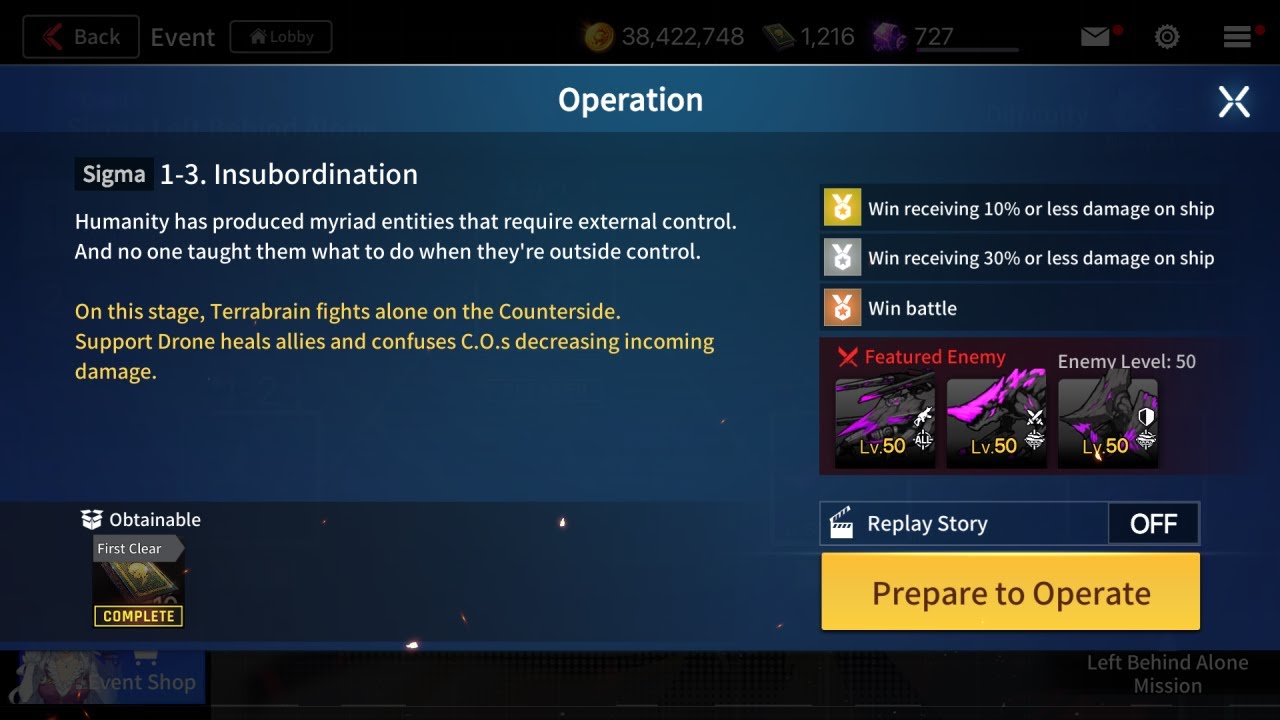 Counter:Side : Sigma 1-3 (Gold Medal Clear)