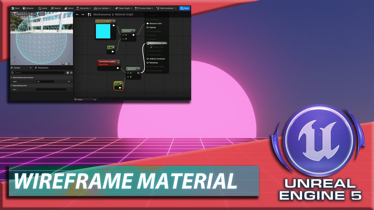 Unreal Engine 5 | Базовые каркасные материалы для 3D-объектов