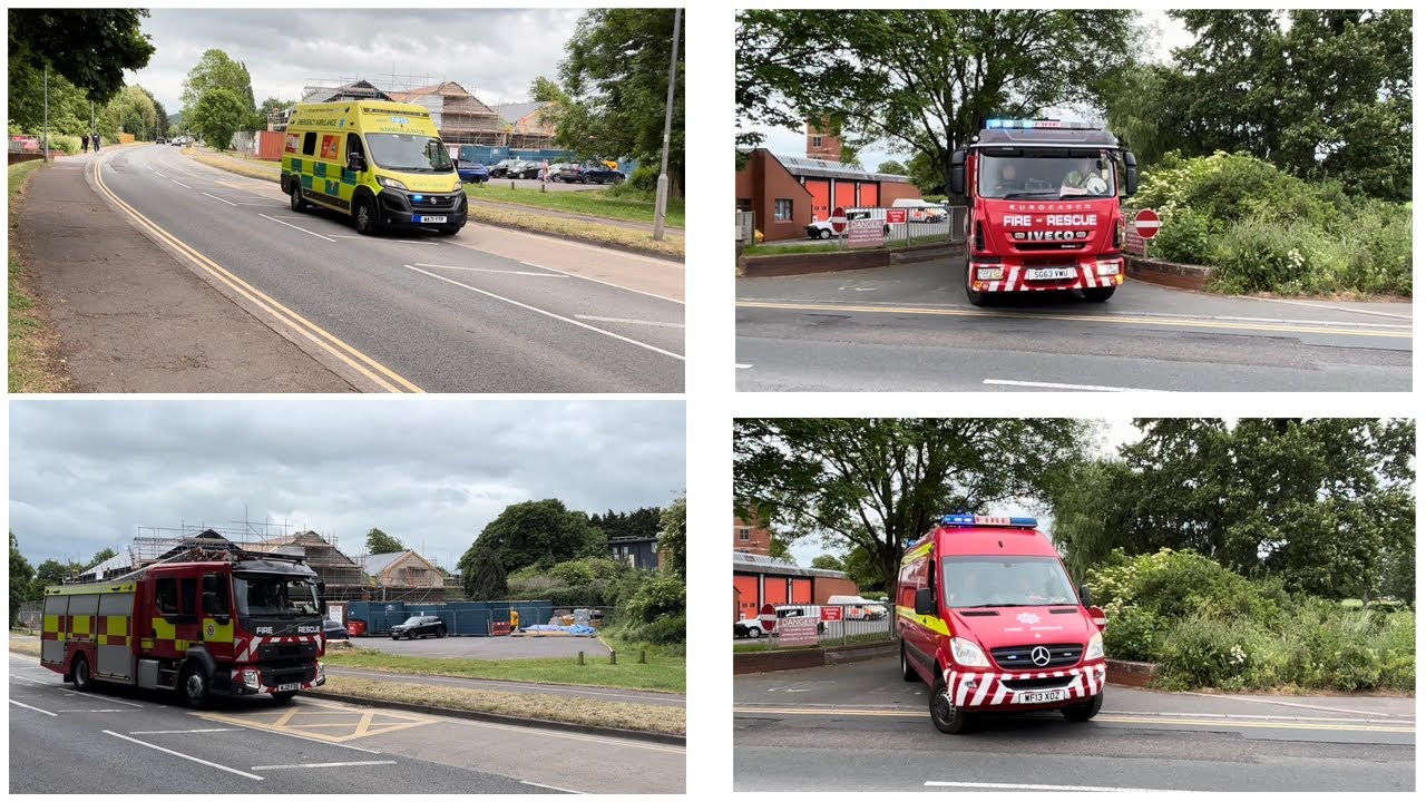 **RARE** DSFRS double turnout from taunton fire station KV61P2 and KV61H2 EPU, turnout to a tip fire