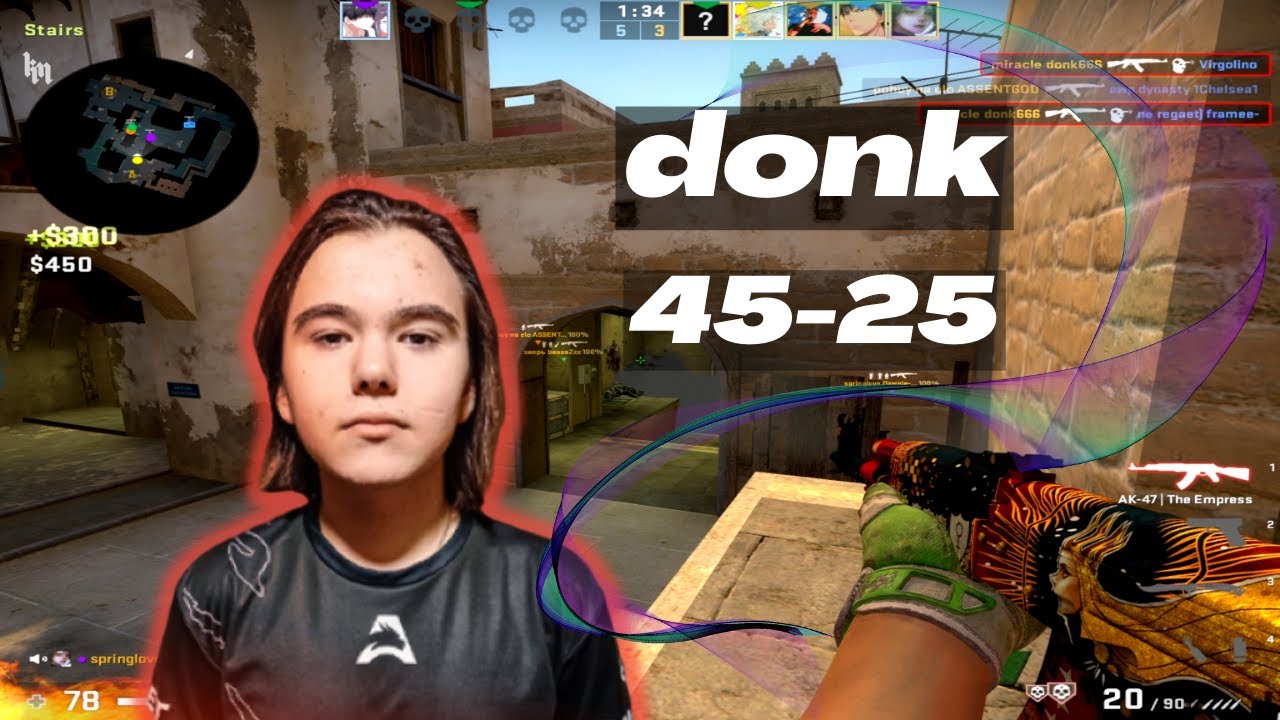 16yo 5100 ELO | Spirit Academy donk (45-25) Mirage POV | FACEIT ranked | Apr 11, 2023