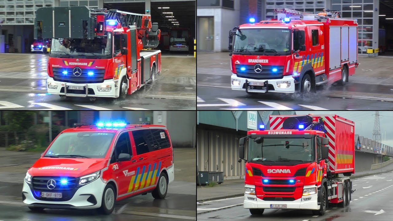 [Nieuw Haakarmvoertuig] Brandweer Antwerpen-Noord rukt met spoed uit voor een brand in een woning!