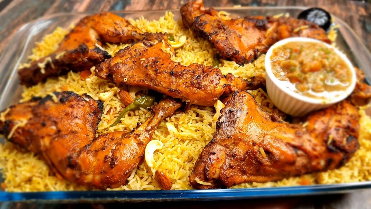No Steaming,No Deep Frying Simple Way To Make Chicken Mandi | Grilled Chicken Mandi With Chutney