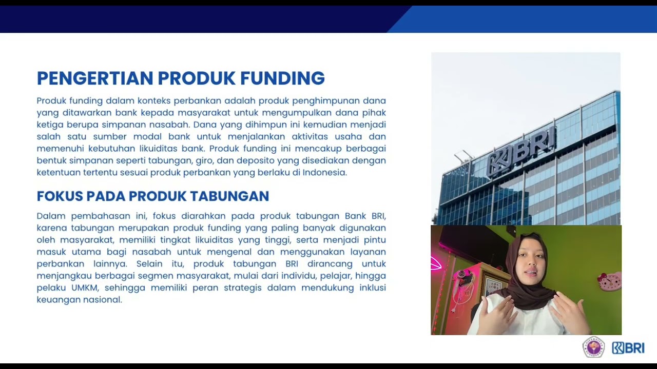 PRODUK FUNDING TABUNGAN BANK BRI - TUGAS BANK DAN LEMBAGA KEUANGAN 1