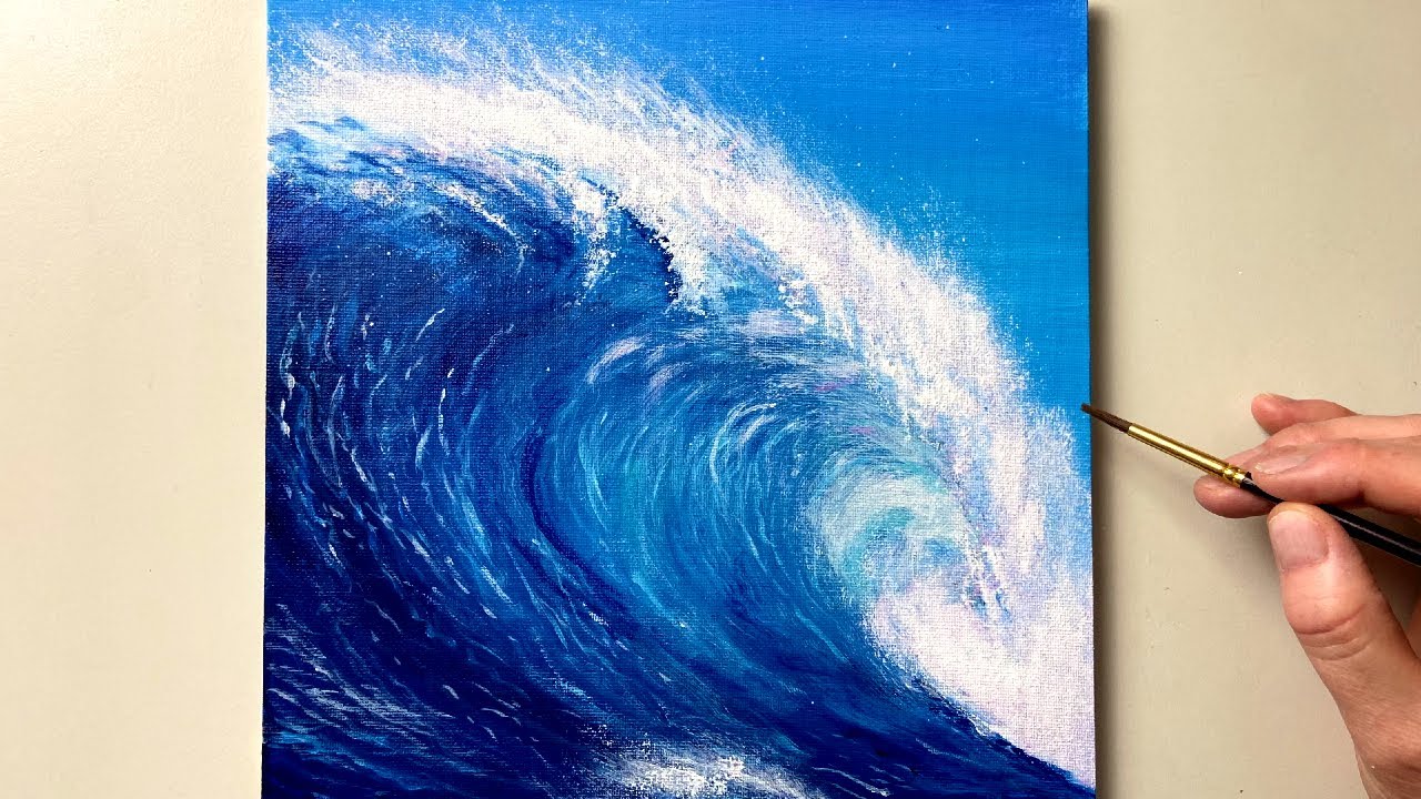 Ocean Wave Painting / Acrylic Painting for Beginners / Step by Step #84