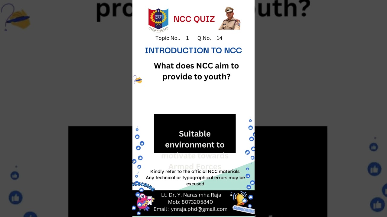 Q.No.14. What does NCC aim to provide to youth?