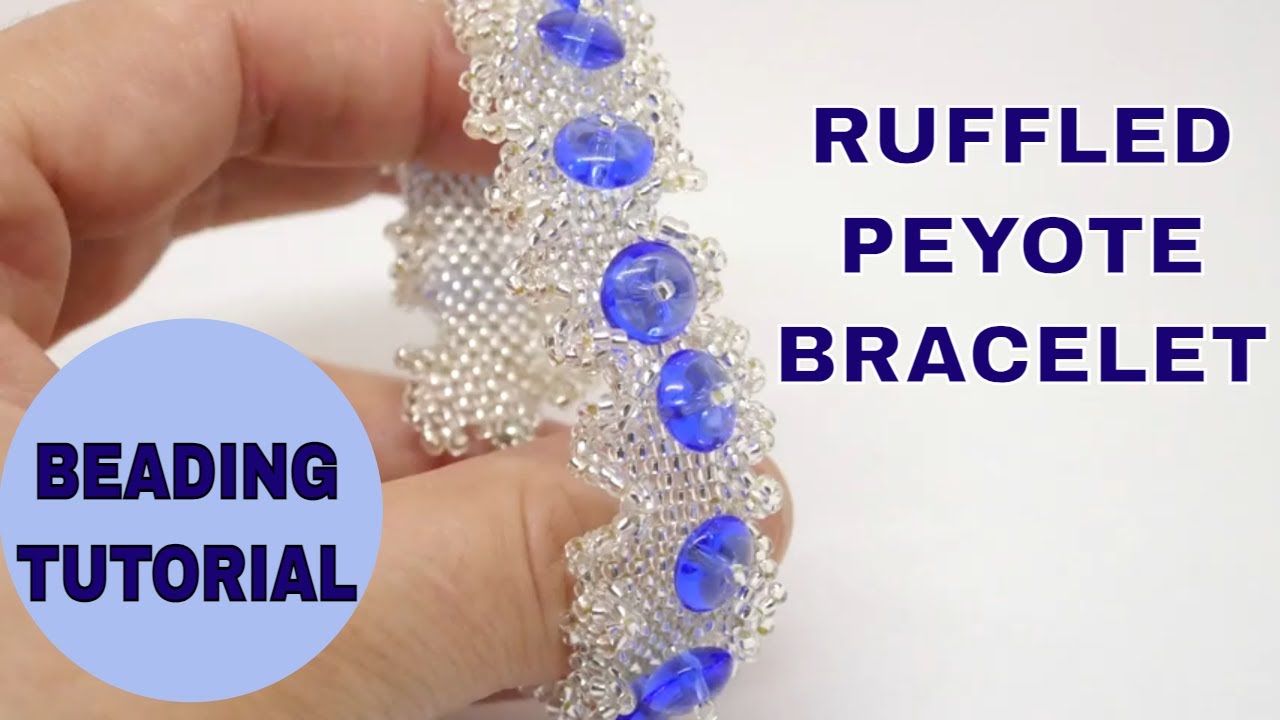 Peyote Ruffle Bracelet Pattern - with seed beads and embellishments