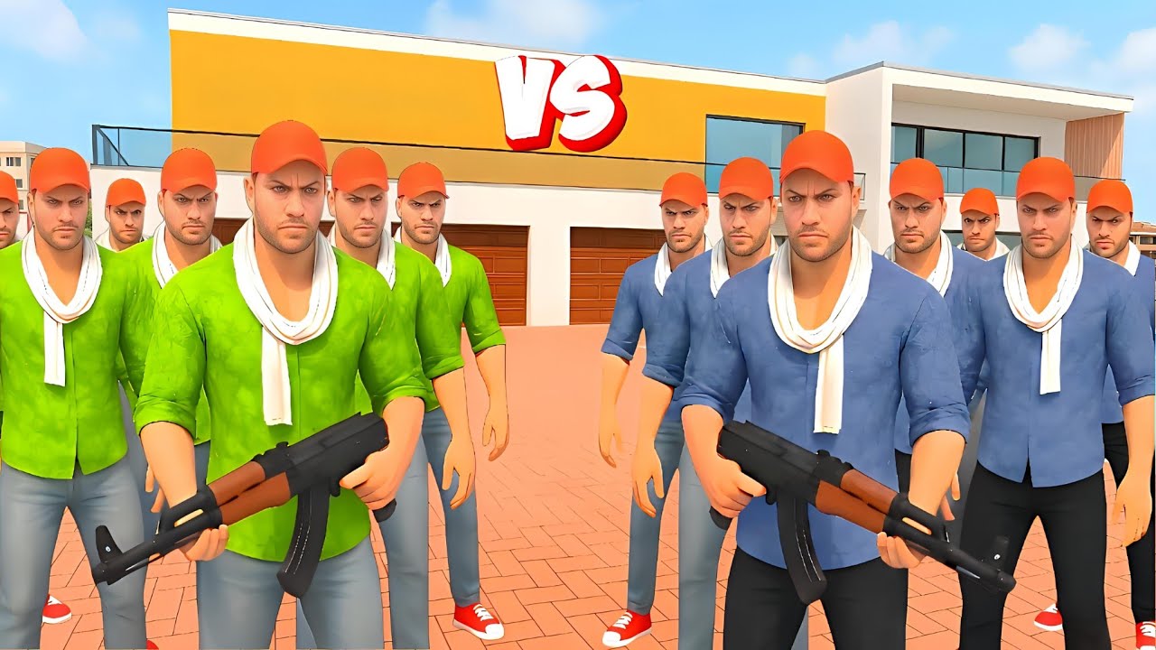 😱 Green gang VS Blue gang Fight 💥 in Indian Theft Aura Simulator 🥰