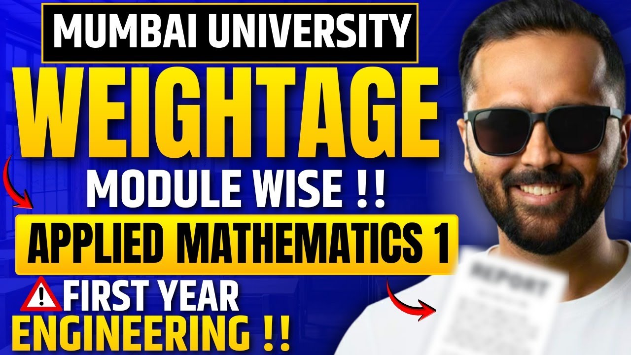 Applied Mathematics 1 Weightage | Module Wise Blueprint | Mumbai University | Pradeep Giri Sir