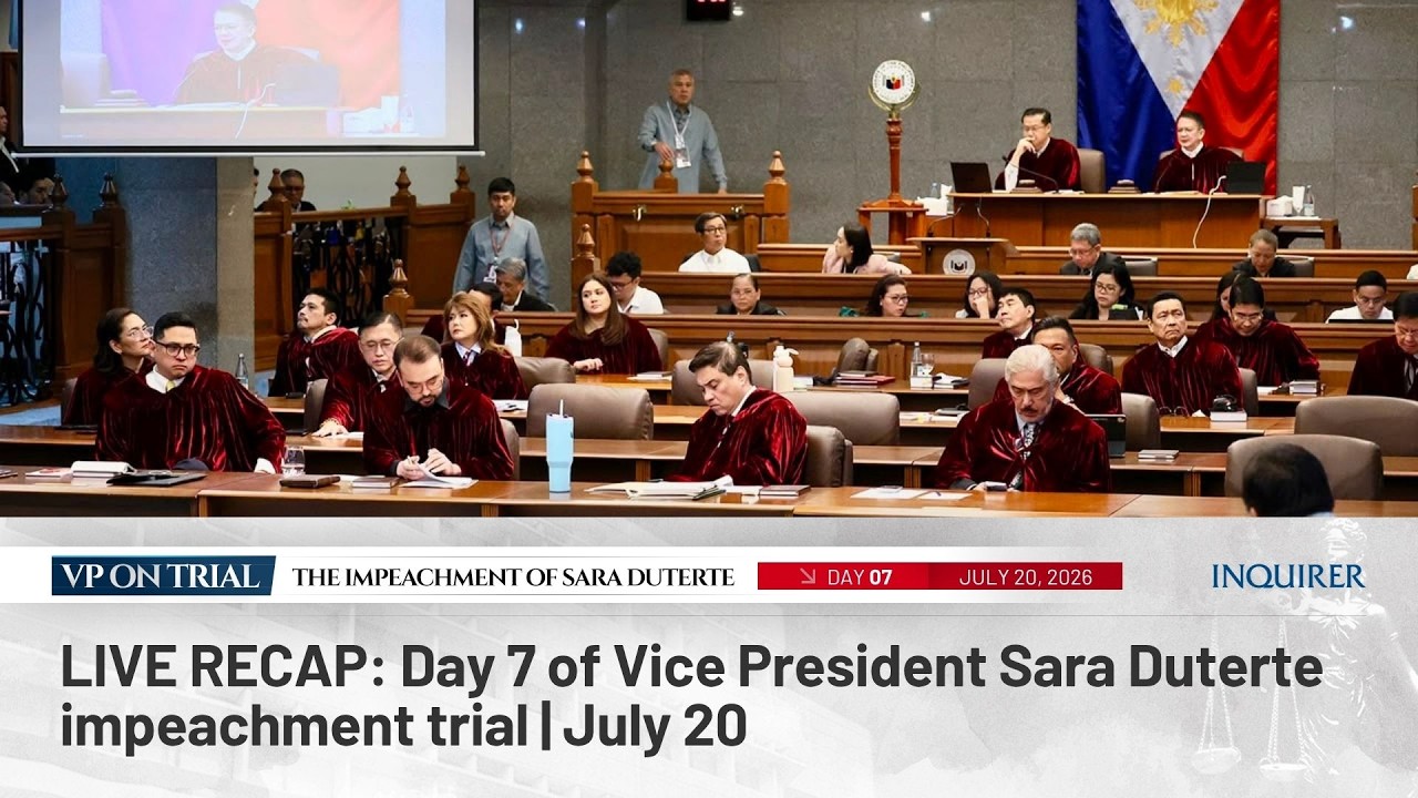 LIVE RECAP: Day 7 of Vice President Sara Duterte impeachment trial | July 20