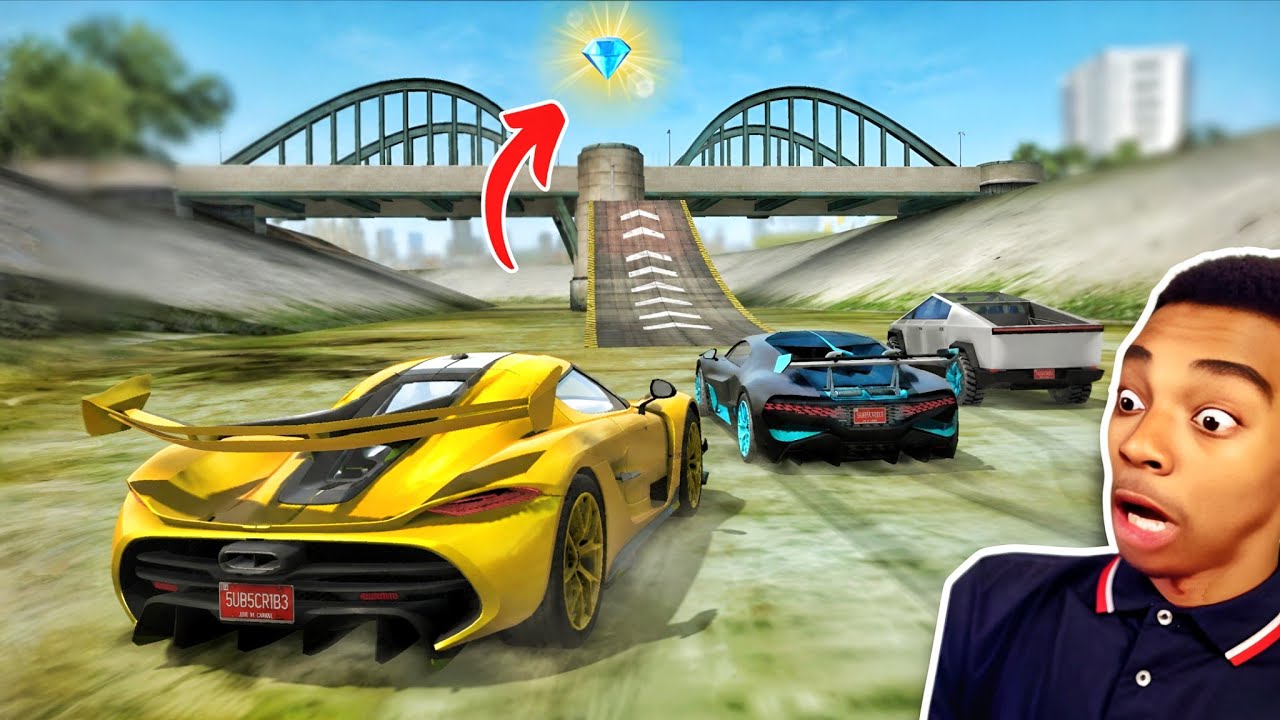 All Cars Bridge Jump Challenge😱| Who Will Win? 🤔| Extreme Car Driving Simulator 🔥|