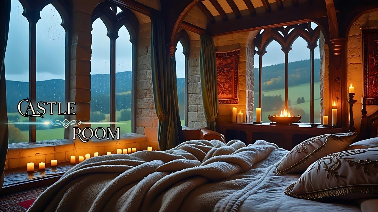 The Sunfire Chamber 🕯️🏰 Cozy Castle Room Fantasy Ambience, Medieval Study & Relaxing Focus