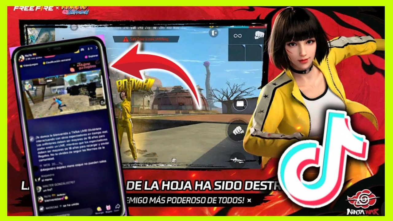 Como hacer un LIVE Jugando FREE FIRE En Tiktok Desde el celular!! Transmitir juegos 