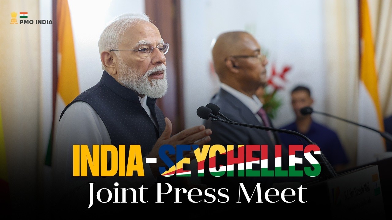 PM Modi, President Dr. Patrick Herminie attend joint press meet in Seychelles