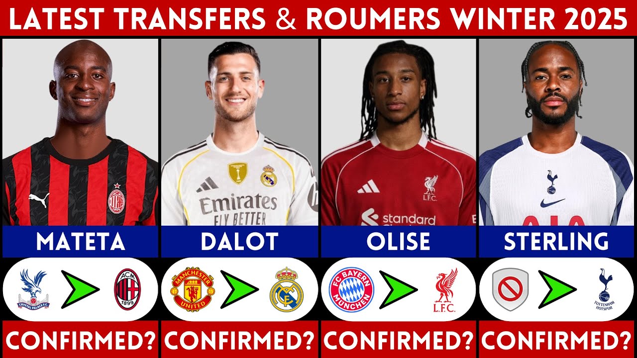 🚨 LATEST CONFIRMED TRANSFER AND RUMOURS WINTER 2026 | OLISE, MATETA, STERLING, DALOT.......