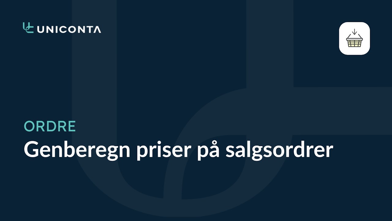Genberegn priser på salgsordrer