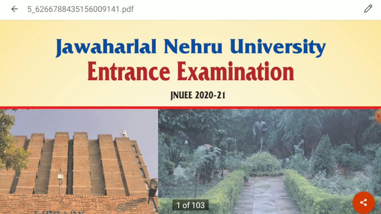 JNU Entrance  Exam 2020 - For Admissions  of  M.phil & P.hd programs Get All details