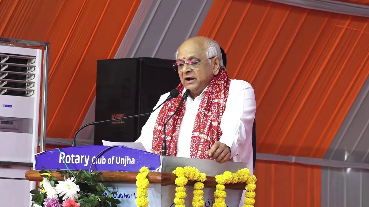 CM lays foundation of Menaba Rotary Multi Speciality Hospital at Maktupur in Unjha