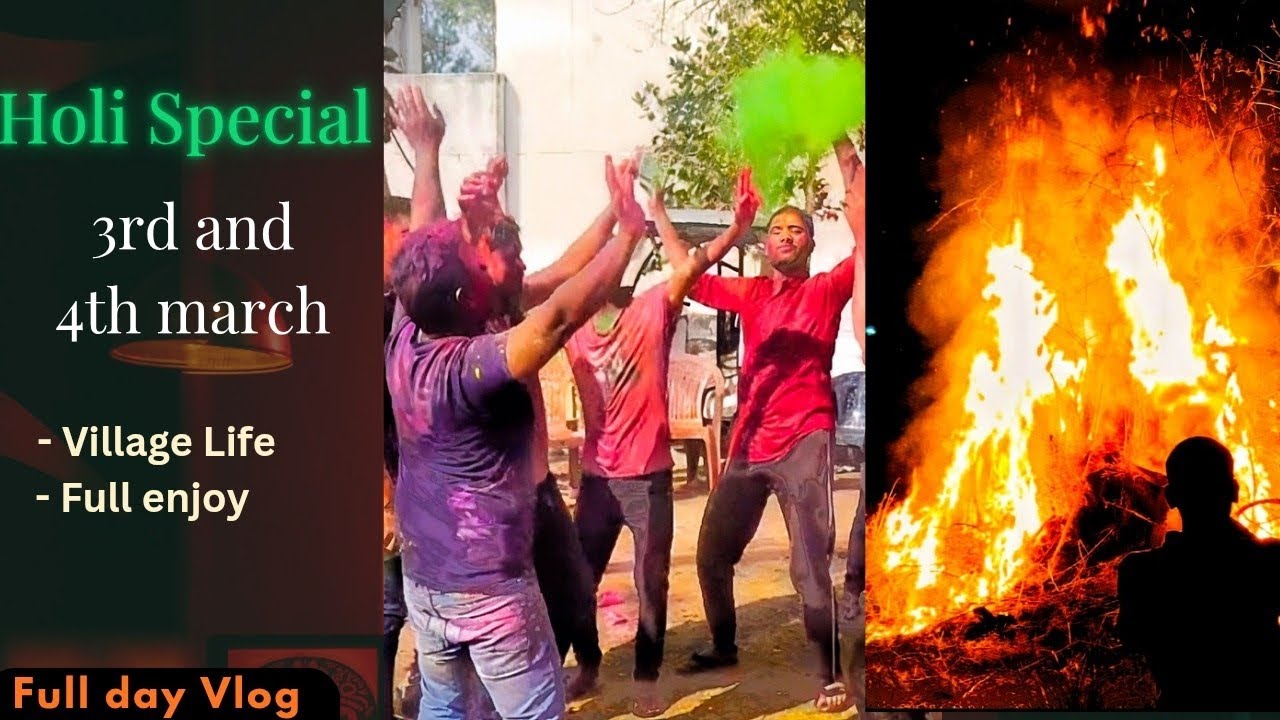 Holi Special Vlog ll Full Enjoying in Village ll Full vlog