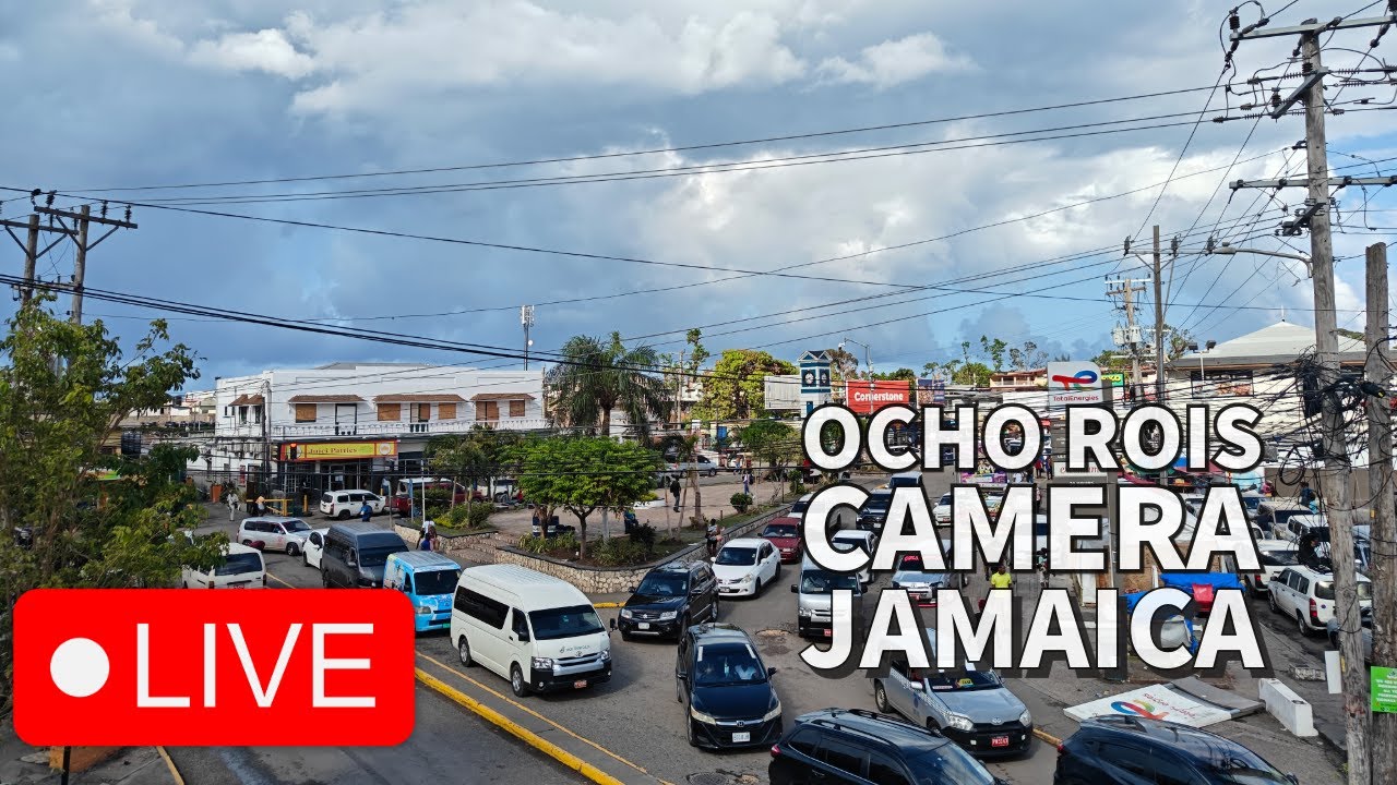 🟢 Ocho Rios Live Camera 24/7, St Ann Jamaica, Town Centre View