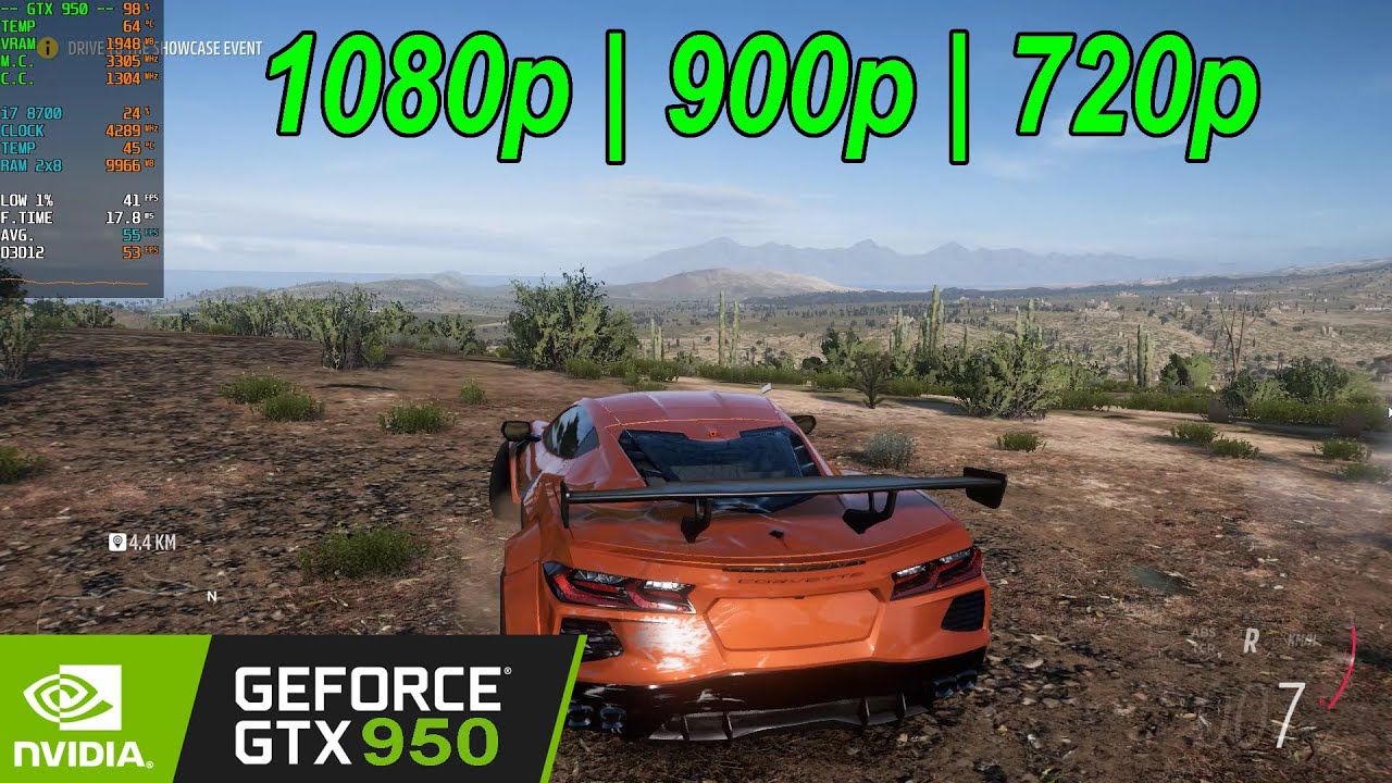 GTX 950 | Forza Horizon 5 - 1080p, 900p, 720p