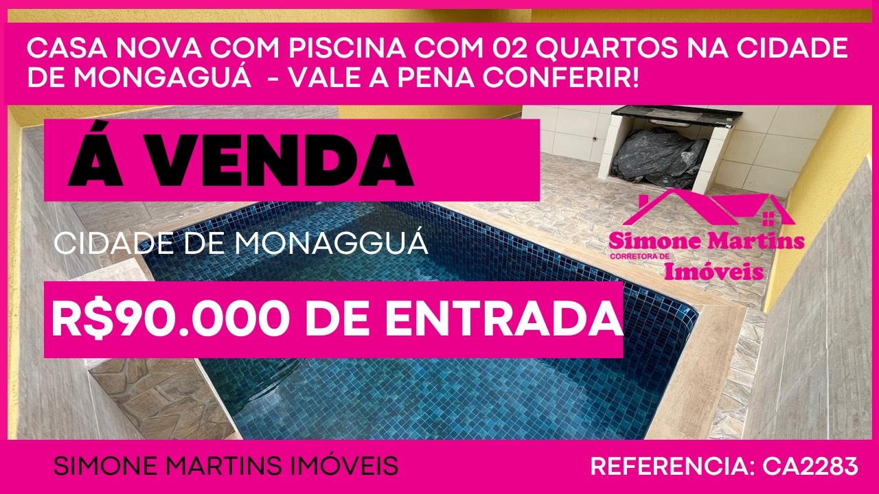 CASA NOVA COM 02 QUARTOS E PISCINA Á VENDA NA PRAIA DE MONGAGUÁ REF. CA2283