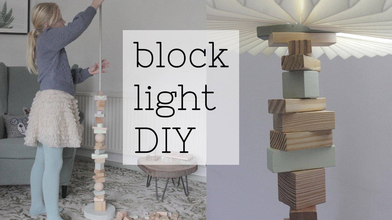 DIY lamp, floor lamp from old building blocks!