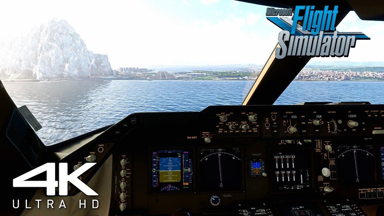 4K ULTRA GRAPHICS!! | Boeing 747-8 Insane Landing Challenge At Gibraltar Airport | MFS2020