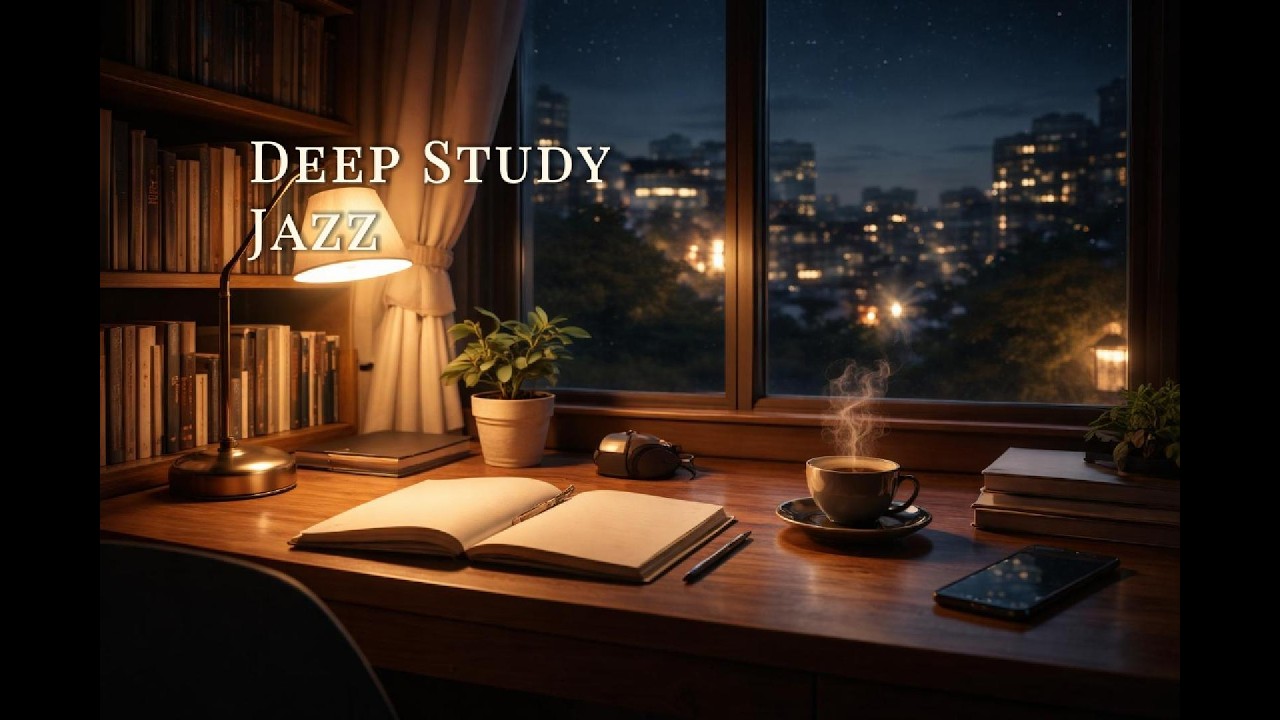 Seoul Late Night Jazz 🌙 Cozy Desk Café Ambience for Study & Focus