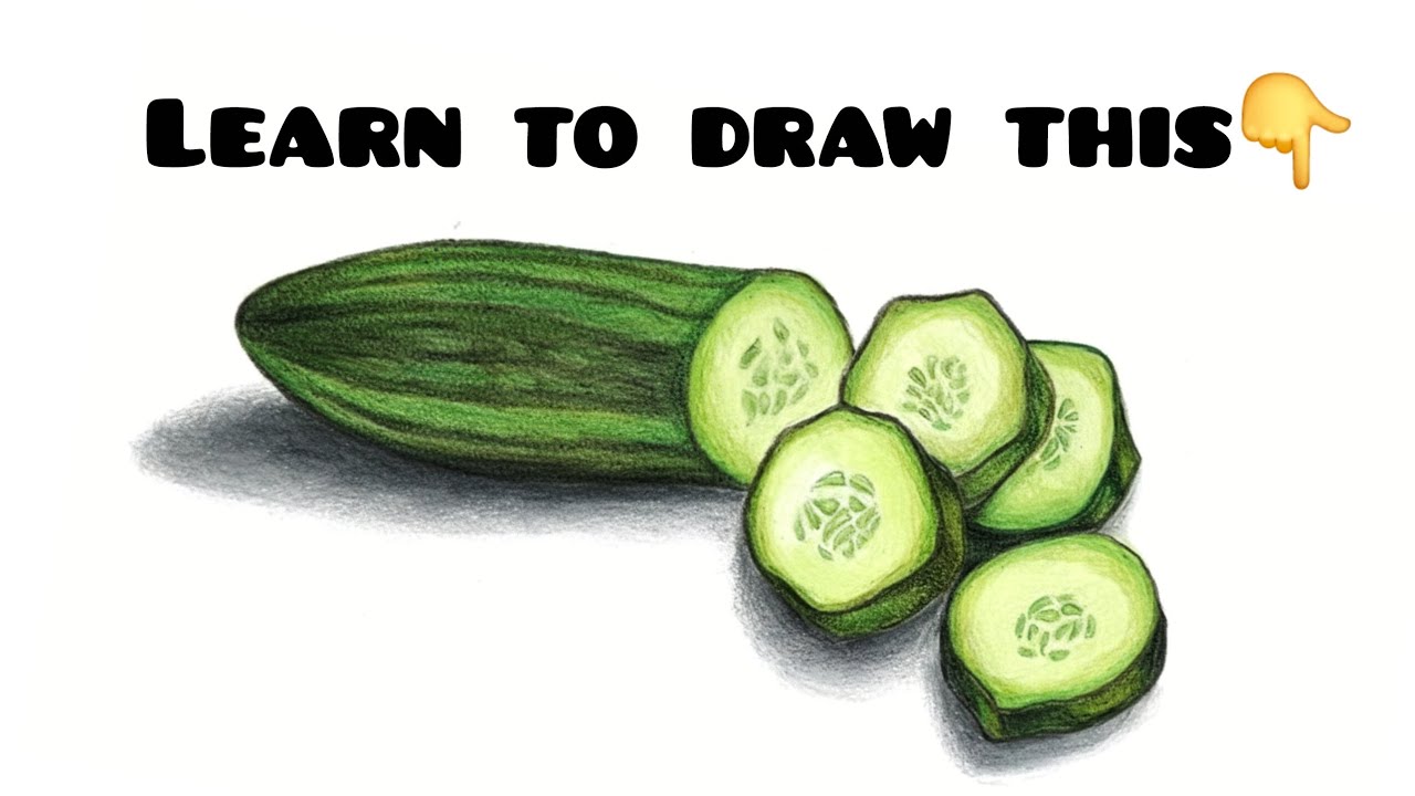 How to draw Cucumber?(Tutorial) #subscribe #tutorial #viral #viralvideo #music #trending #art #like 