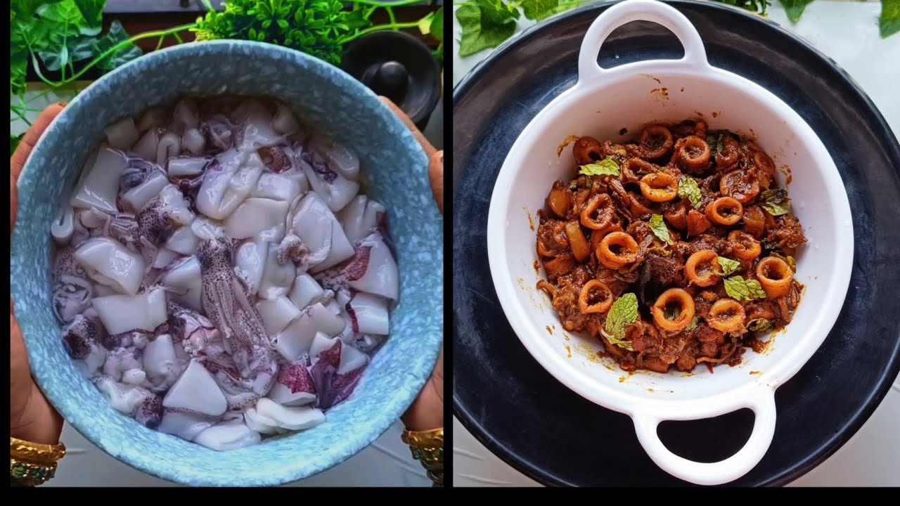 squid curry | kanava curry | Indian ring squid #squid @vasilovelyfood