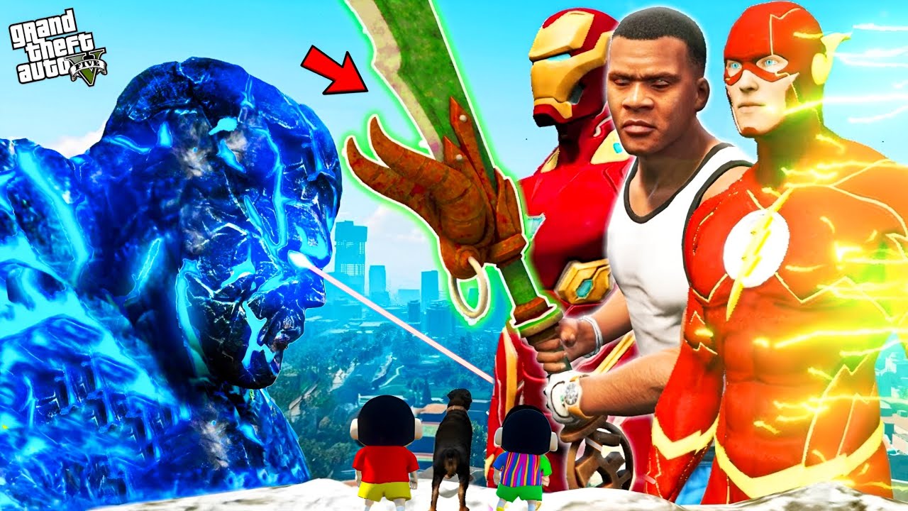 GTA 5 Franklin And Shinchan Team Up With Avengers to Fight Ice God in GTA 5! Bangla Gameplay
