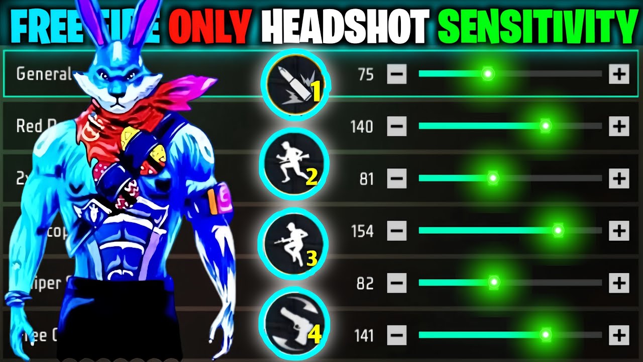 Free Fire Only Headshots Sensitivity 🎯| ff auto headshot setting ⚙️| 