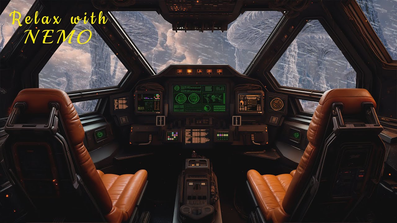 Spaceship Cockpit Ambience / Alien Planet Exploration / Winter Snowstorm & Radio Chatter Sleep Sound