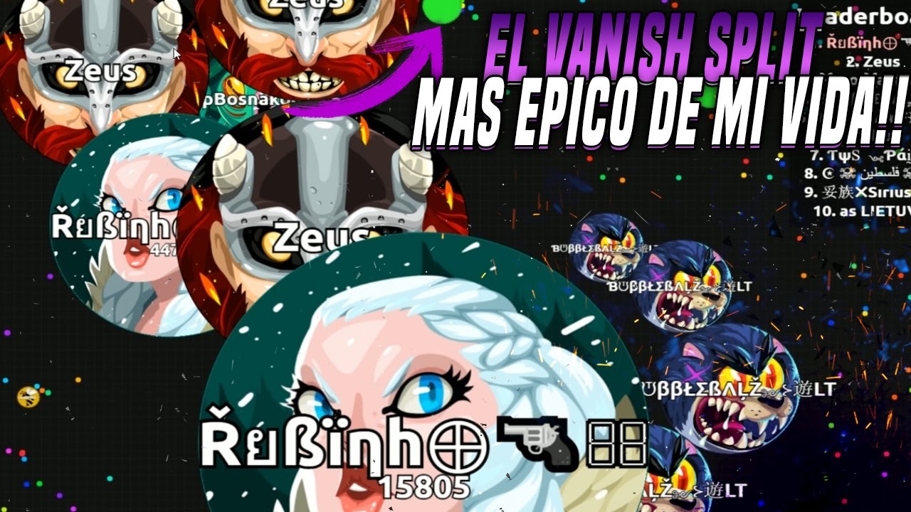 EL VANISH SPLIT mas &Eacute;PICO de la HISTORIA!! | Agar.io | Rubinho vlc