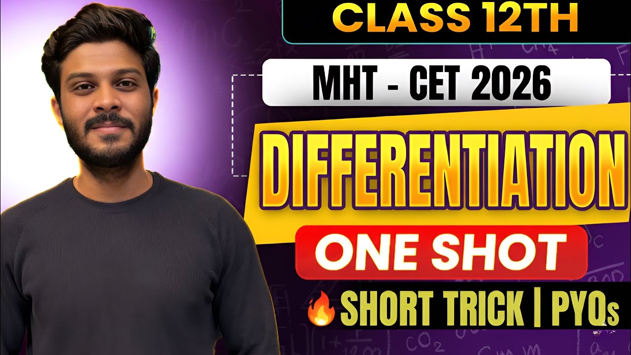 Differentiation Full Chapter 🔥 | Theory + Shortcuts + PYQs | MHT CET 2026 Maths | Score 100%