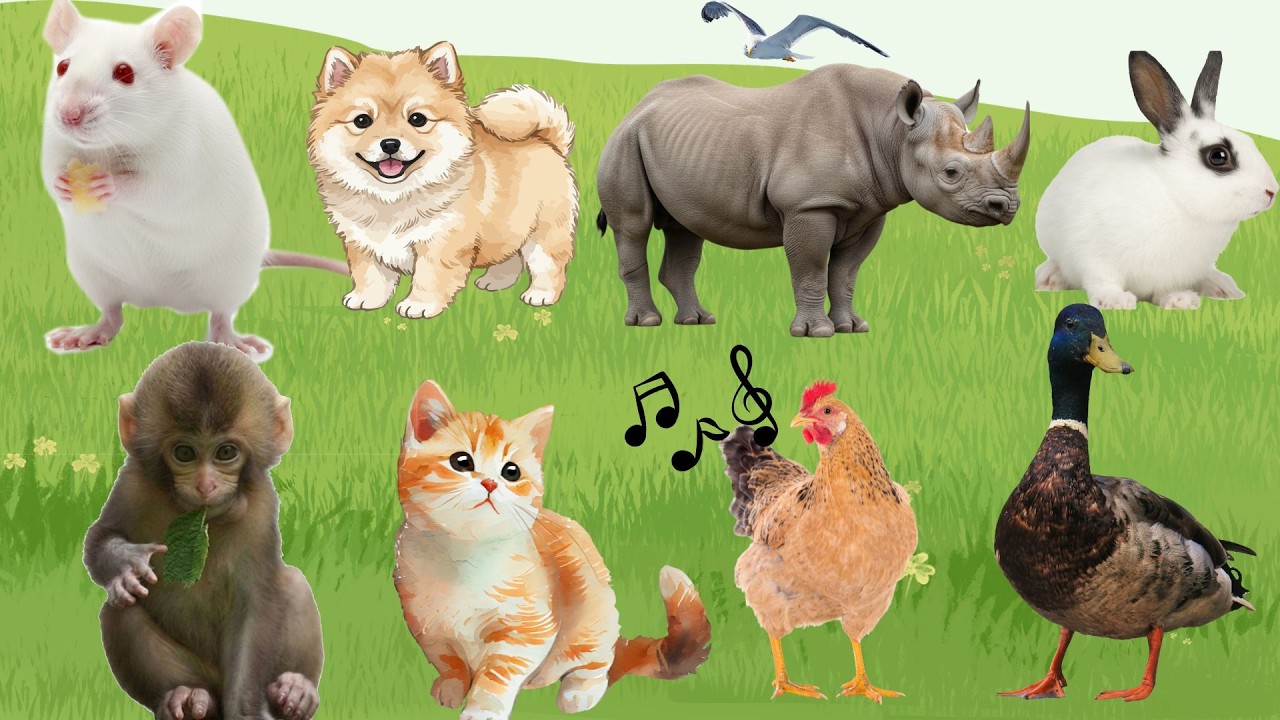 🎵 Bé học tiếng kêu chó, gà, vịt, khỉ 🐶🐔🦆🐒 – Video động vật 4K sống động cho bé